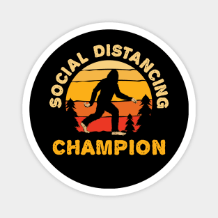 Social Distancing Champion Bigfoot Sasquatch Magnet